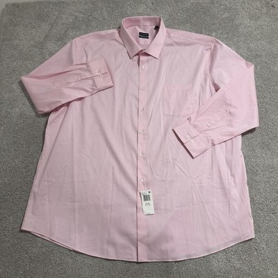 Van Heusen Shirt Mens Size 20 35/36 Pale Pink Ultra Wrinkle Free Dress  Button Up | eBay