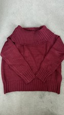 Burgundy Off The Shoulder Sweater Medium Size