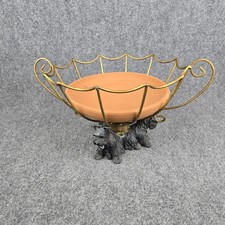 Vintage Scottish Terrier Planter Holder Metal Basket Garden Decor Scottie