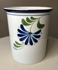 VINTAGE Dansk “Sage Song” Blue & White Green Leafed Porcelain Kitchen Crock EUC