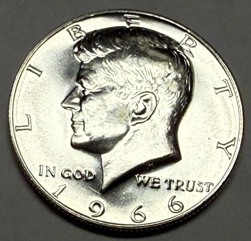 1966 SMS BU (Special Mint Set) 40% silver Kennedy half. Exact coin shown. #4