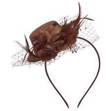 Fascinators Hats for Women Girls 2026 Derby Hats Tea Party Hat with Brown