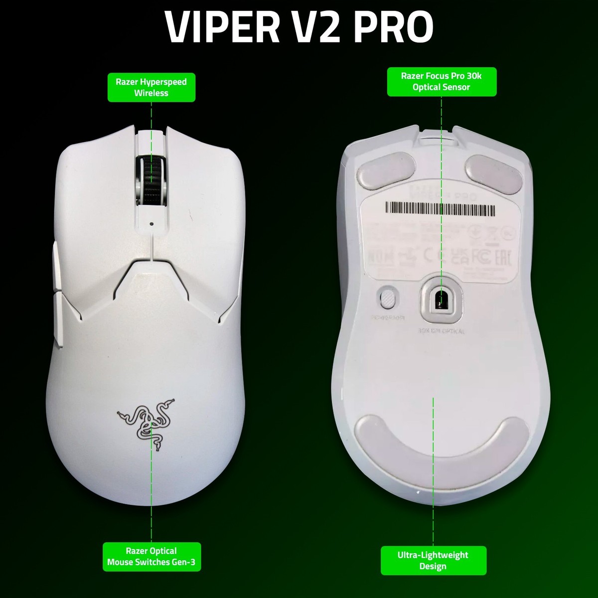 ㄹ*ㅌ様 Razer Viper V2 Pro ホワイト【新品未開封】 Amazon.com: Razer Viper V2 Pro Hyperspeed Wireless Gaming
