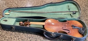 Estate Find Antique Violin Signed Dominicus Montagnana & Bausch Bow for Resto