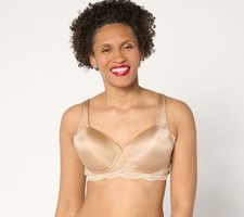 Breezies Women's Bra Sz 44B -T Lace Shimmer Lightly Padded Brown A655483