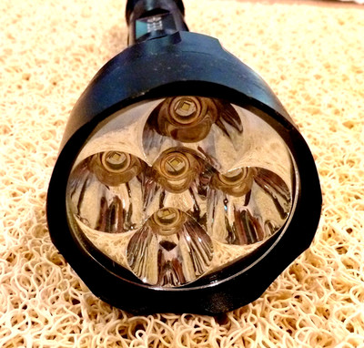 5 Cree Flashlight High Lumens, Super Bright Handheld LED Black Alum.