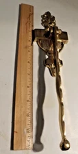 UNIQUE  Solid Brass Door Knocker Vintage, never installed 12" Long 3" Wide
