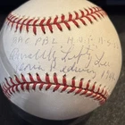 BASEBALL~SIGNED ANNABELLE “LEFTY” LEE INSC.  “AAGPBL  HOF 11-5-88”~”REDWINGS”