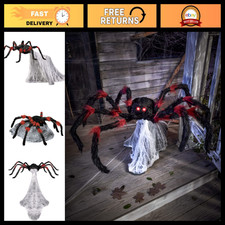 21" LED Red  Black Jumping Spider Animatronic Halloween Decoration Prop