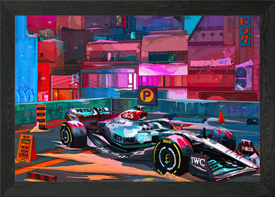 Formel 1 Mercedez Gerahmtes Wandbild Poster Leinwanddruck Bild