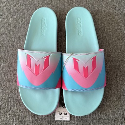 Adidas Messi‎ Slides Men\'s Size 12 Sandals Pink Blue Adilette Comfort JR6326 Amazon.com | adidas Unisex-Adult Adilette Comfort Messi  main image 2