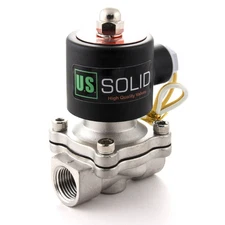 U.S. Solid Stainless Steel Electric Solenoid Valve 110VAC Normally Closed Air...