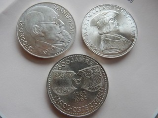 ÖSTERREICH LOT: 3x 50 SCHILLING 1963 1969 1970 SILBER 60 GRAMM