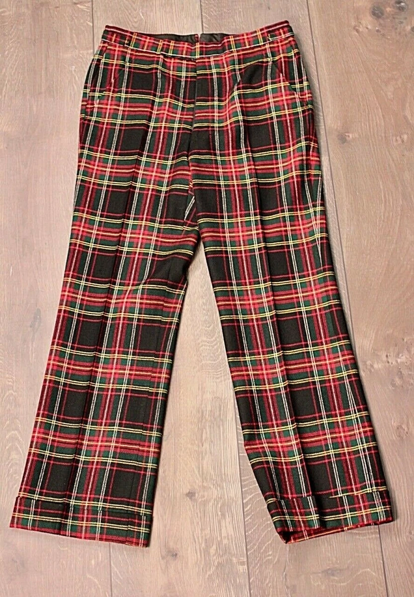 Green and black shop plaid pants