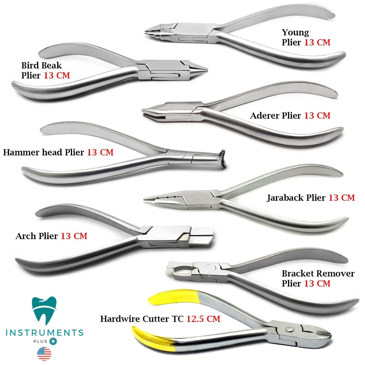 Pinces Orthodontie Pour Câble Courbant Et Ligature - Marque TK Plus - En Acier Inoxydable Argenté - Garantie 3 Ans - Neuf