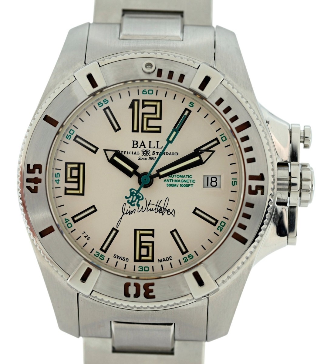 Ball Hydrocarbon 40mm Men's White Auto Watch LE 199 Jim Whittaker