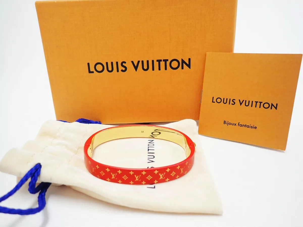 Louis Vuitton Cuff Nanogram Monogram Bangle Bracelet Rigid M67197 Red Gold