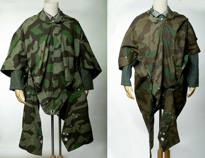 WWII WW2 GERMAN ARMY SPLINTER CAMO REVERSIBLE PONCHO TENT ZELTBAHN