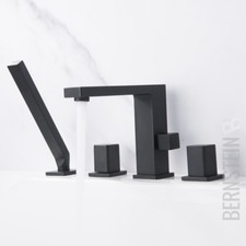 Wannenrandarmatur Fliesenrandarmatur 6081B Design 4 Loch Badewannenarmatur black