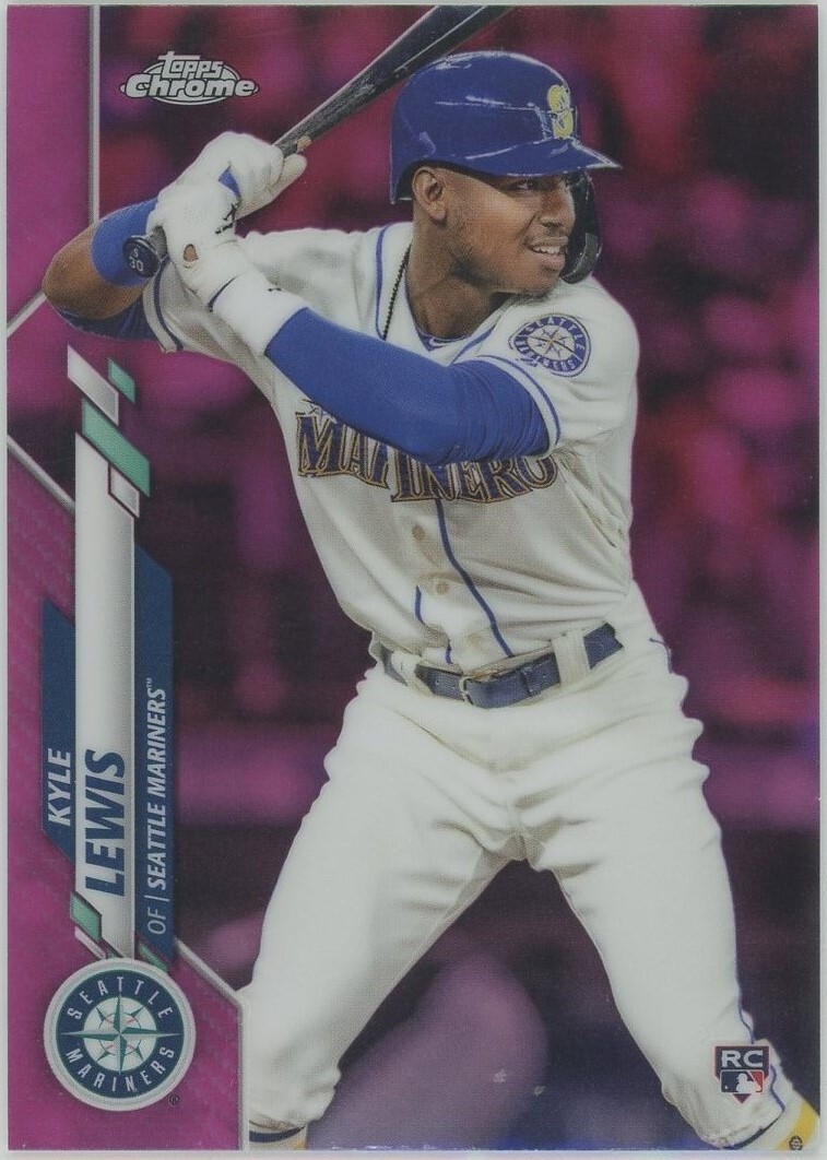 2020 Topps Chrome Kyle Lewis Rookie Pink Refractor Mariners Diamondbacks #186