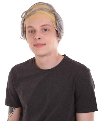 Adult Men's Grey Comb Over Wig, Best for Halloween, HM-199A