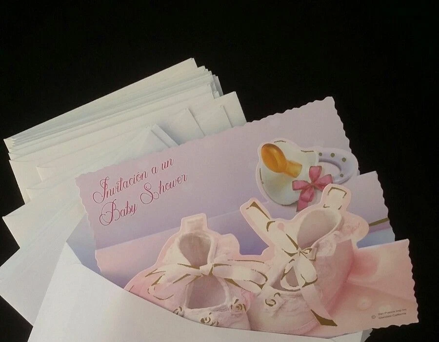 20 приглашений на детский душ Invitaciones para Baby Español ~ приглашения на испанский детский душ, Нинья, - Изображение 2 из 4