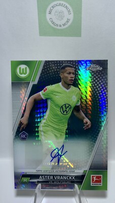 2021 Topps Chrome Bundesliga Prism Refractor /175 Aster Vranckx Rookie Auto RC