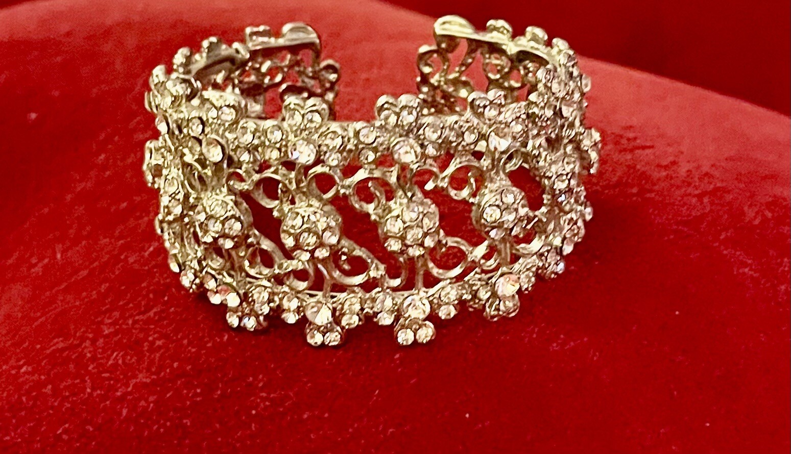 Silver 3 Layer Rhinestone Cuff - image 1