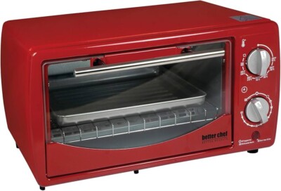 Fornetto Tostapane Better Chef 4 Fette Rosso - Timer 60 Minuti, Vassoio Scorrevole, 120V