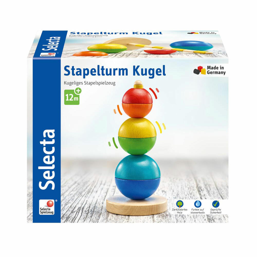 Selecta Spielzeug Stapelturm Kugel Stapel Kleinkindspiel