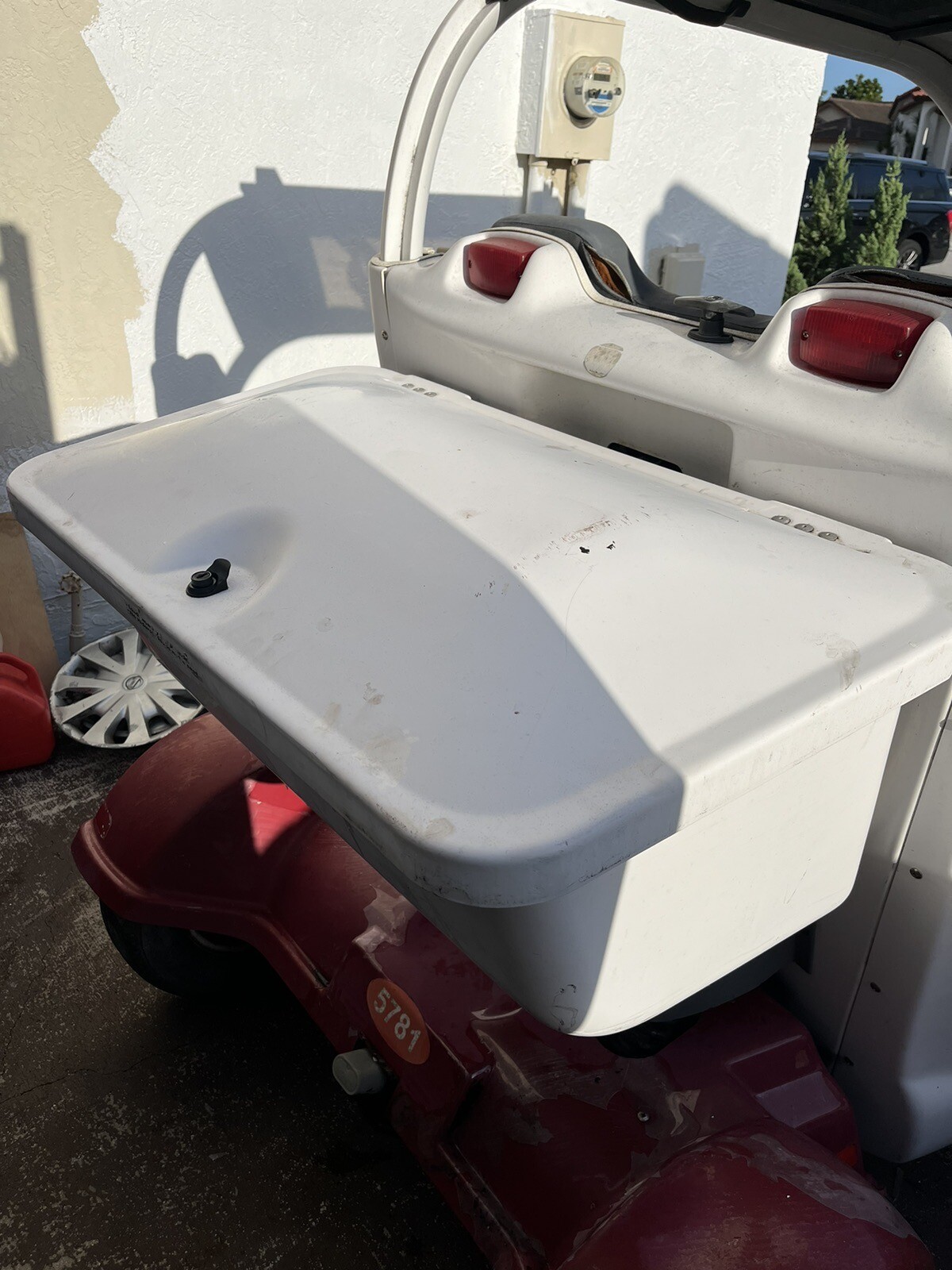 GEM Car TRUNK, White, "Clamshell", Painted, Used, Original Factory