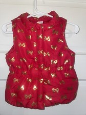 Infant Red And Gold Puffer Vest 12 Month
