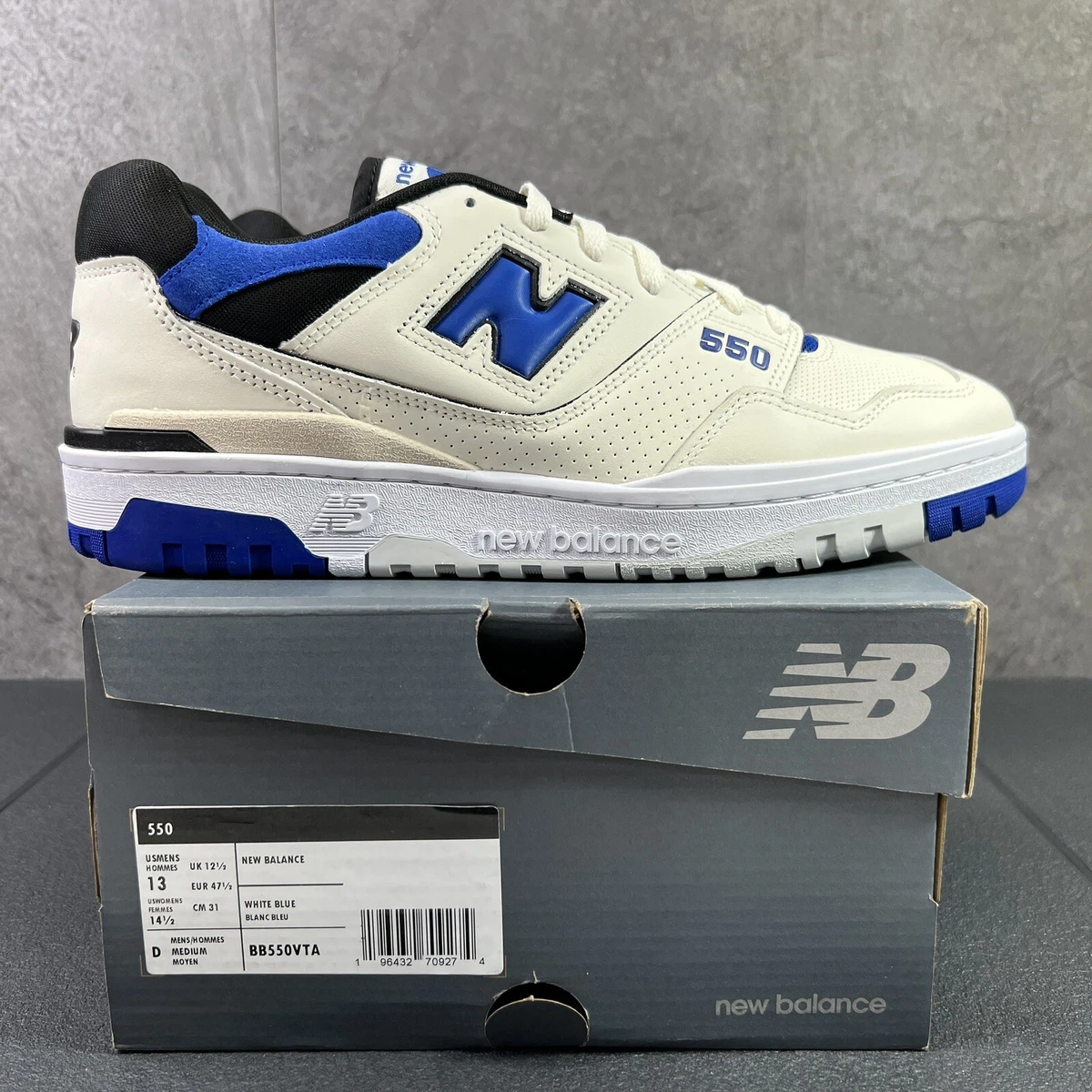New Balance 550 Sea Salt Team Royal Size 13 Mens White Casual