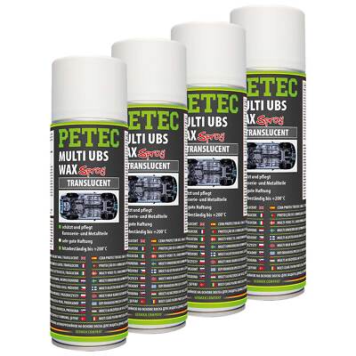 Unterbodenschutz Spray Multi UBS Wax Schutz Transparent PETEC 73450 4 X 500 ml