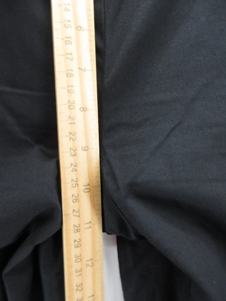 Natori Pants Women 12 Black Tapered Lounge Scalloped Embroidered Hem Cropped - Image 4 of 4