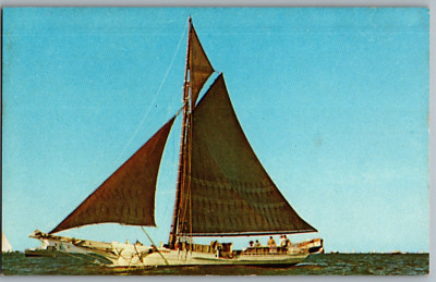 Topmast Oyster Sloop J.T. Leonard Chesapeake Bay Maritime Museum MD Postcard