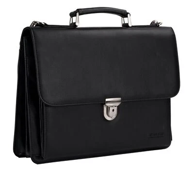 LEONHARD HEYDEN Hannover Briefcase 2 Compartments Aktentasche Tasche Black