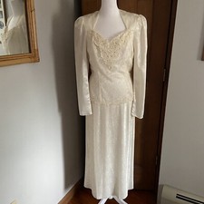 NEW Vintage Scott McClintock Size 8 Lace Ivory Pleated Wedding Dress Flapper I22