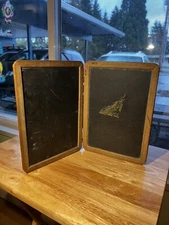 ANTIQUE CHILD'S  SLATE CHALK BOARD ~ The Embossing Co. Albany NY 6by9