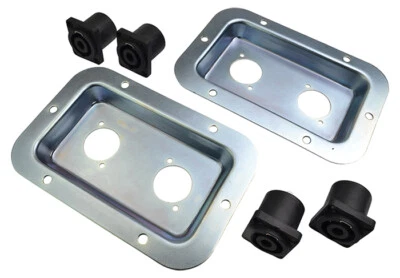 TERRALEC Speaker Connector Plate Zinc with 4 Panel Mount Speaker Sockets Pack of 2