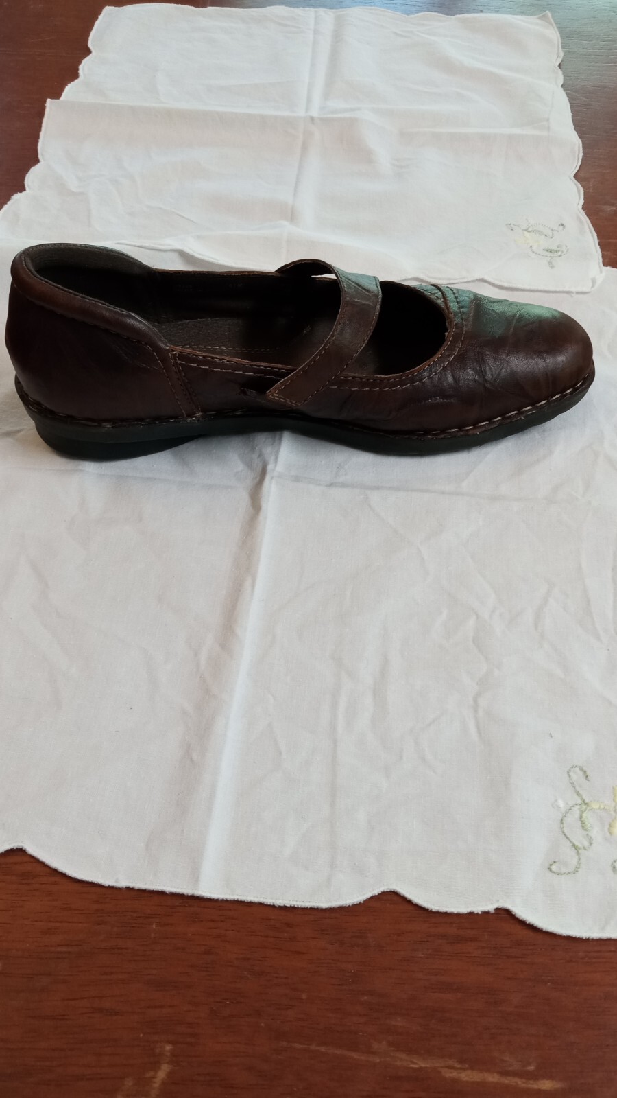 CLARKS leather 9.5 brown cloud pattern step-in sl… - image 7