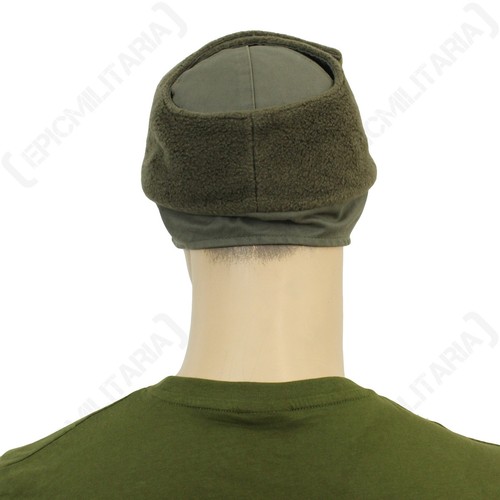 Gorra de invierno verde oliva del ejército alemán - Sombrero excedente para clima frío con orejeras - Imagen 6 de 7