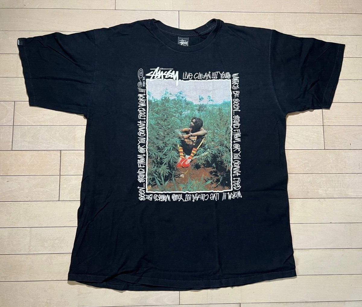 2014 Vintage Stussy x Peter Tosh World Tour Black Legalize It T-shirt Tee sz XL