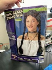 Long Black Braid Wig Adult Size New
