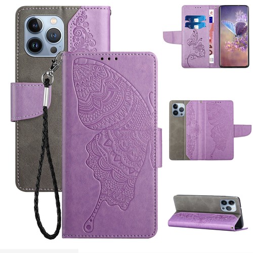 Case for iPhone 14 13 12 11 XS Pro Max XR Plus Leather Wallet Butterfly Pattern - Picture 13 of 57
