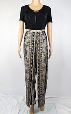 Lori Weidner Canada Vintage Women Black Brown Grey Jumpsuit Size 10 12 14 M