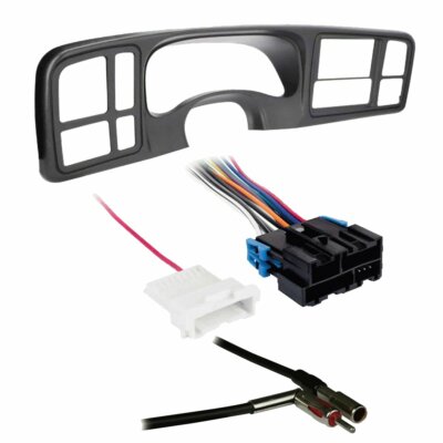 Metra DP-3002GY 2 DIN Dash Kit w/ Amp Harness & Antenna Adapter for GM (Black)