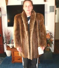 Sz M -l Xl? Canada 2 Tone Long Haired Phantom Beaver Fur Coat