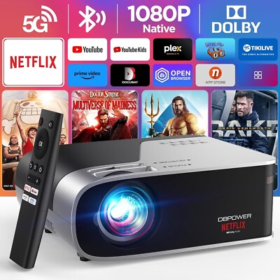 Projector 5G WiFi Bluetooth Netflix Officially-Licensed Native 1080p Dolby Audio