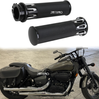 Motorcycle 1'' CNC Hand Grips Handle Bar Gel For Honda Shadow Spirit 750 VT750 DC